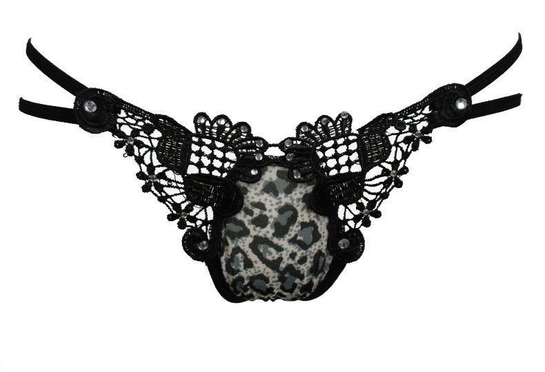 Leopard Print Low-Waist T-Back – sexy panties for women