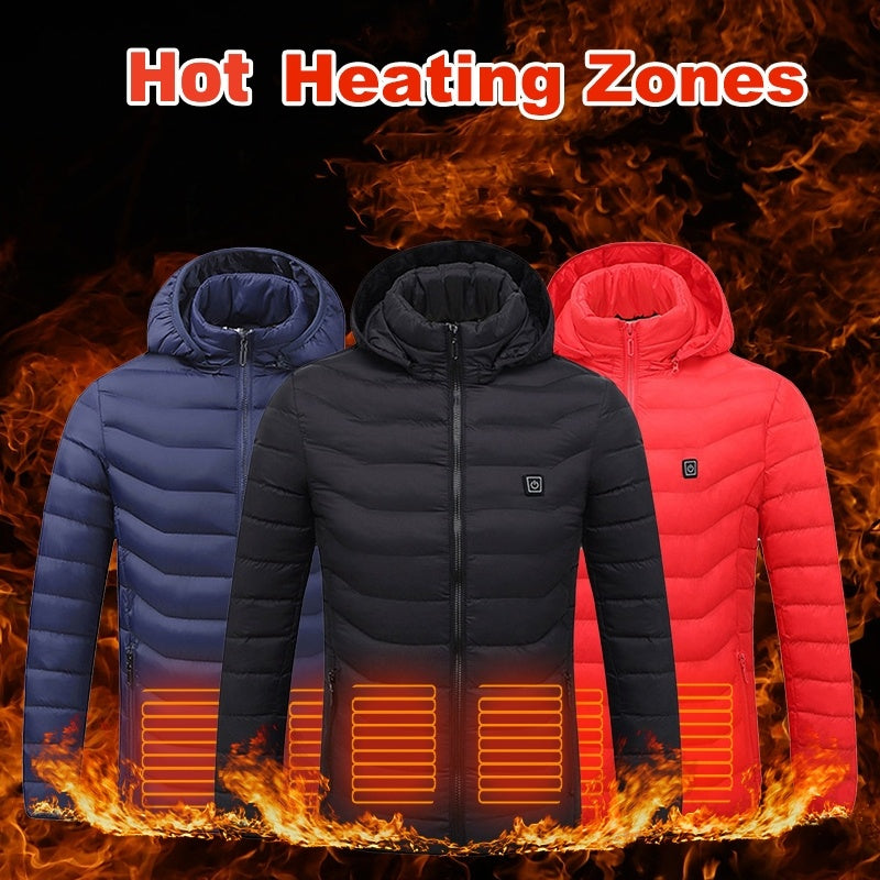 Men's Heated Puffer Jacket – Electric 9-Zone Insulated Windbreaker