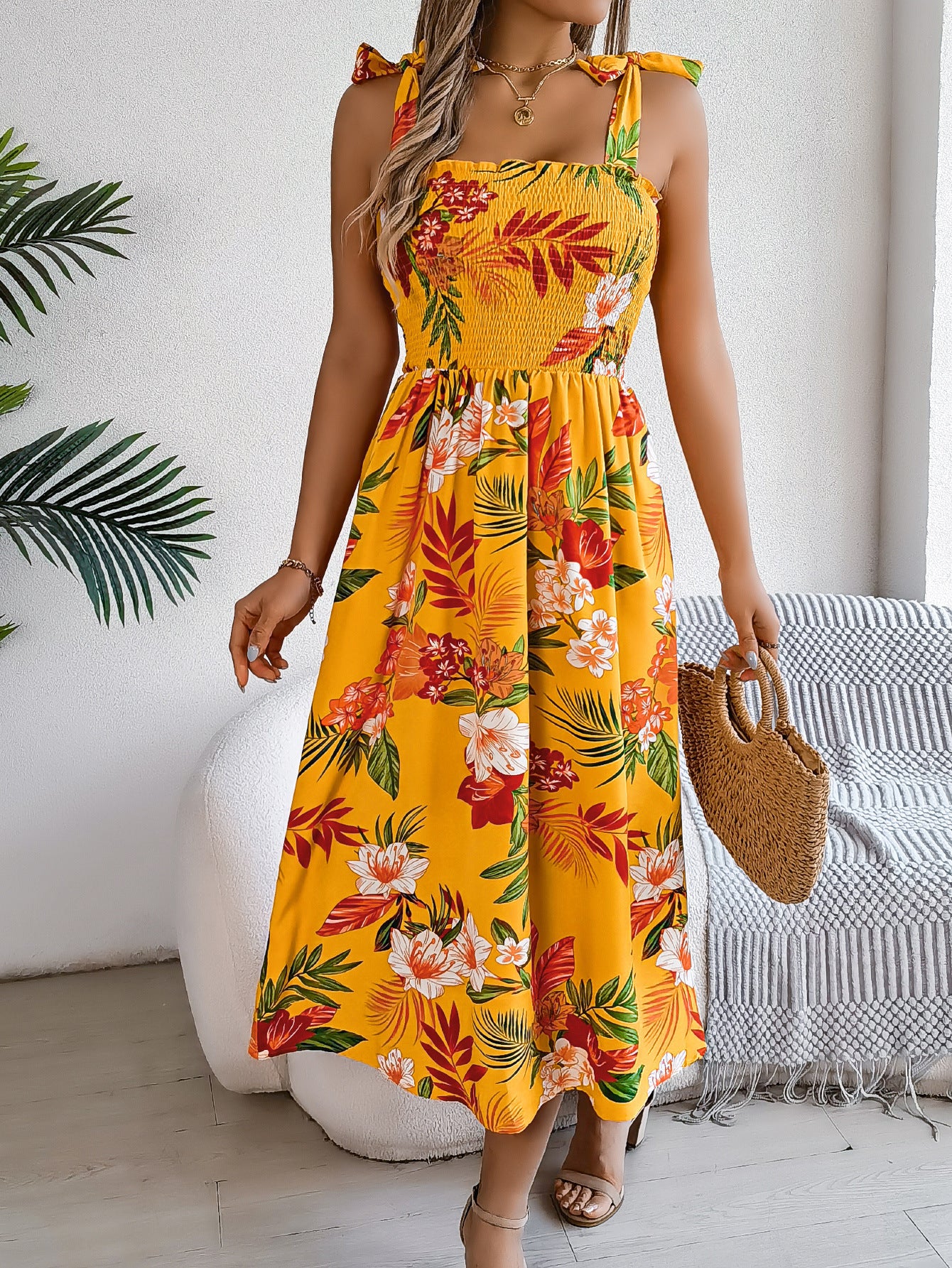 Floral Print Corset Dress – Women's Summer Beachwear