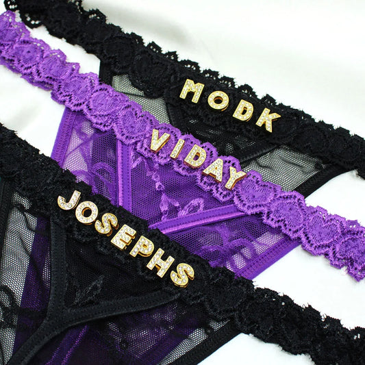 Custom Name Lace Thongs – Personalized G-String Lingerie for Women