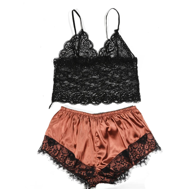 Silk Lace Pajama Set – Women's Sexy Sleepwear & Lingerie