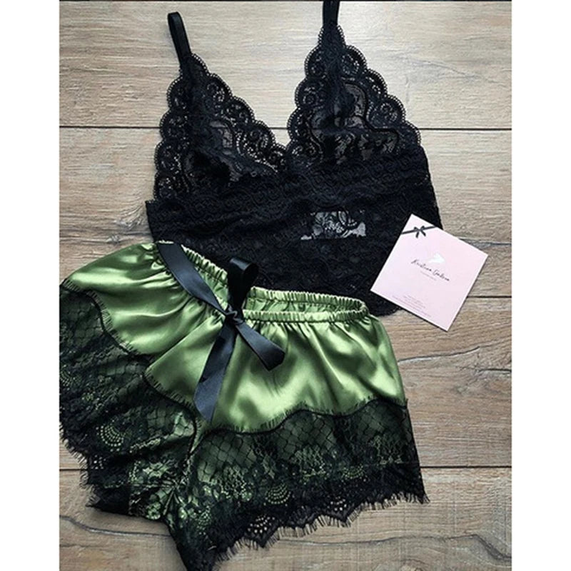 Silk Lace Pajama Set – Women's Sexy Sleepwear & Lingerie