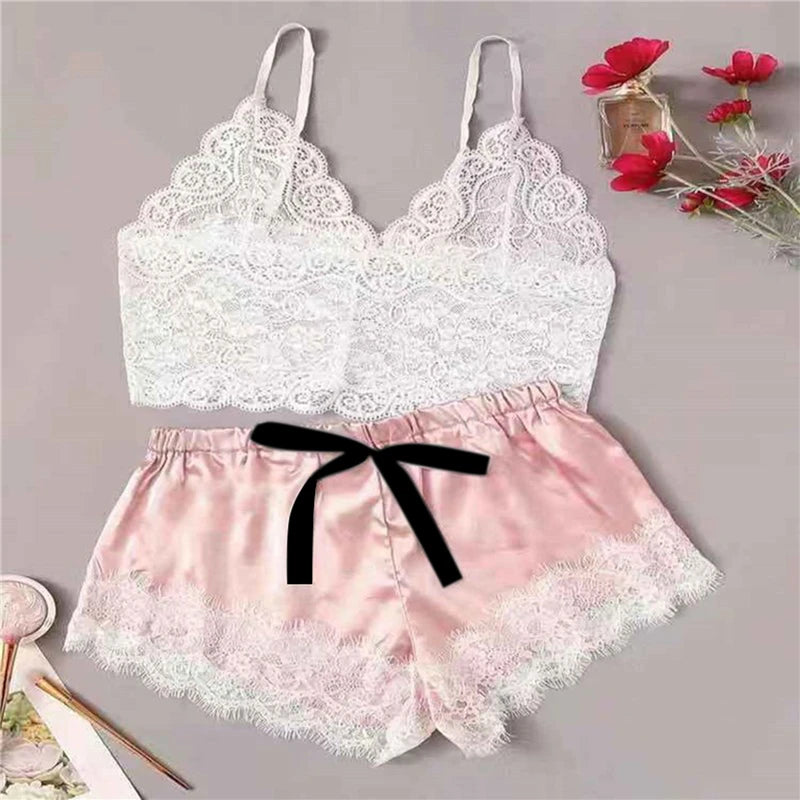 Silk Lace Pajama Set – Women's Sexy Sleepwear & Lingerie