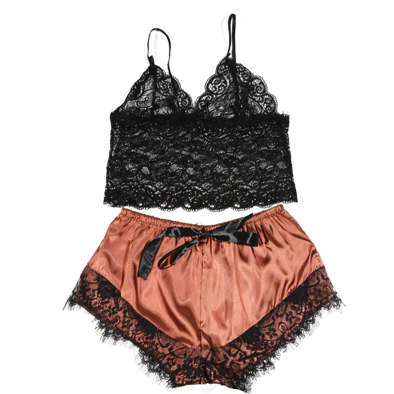 Silk Lace Pajama Set – Women's Sexy Sleepwear & Lingerie