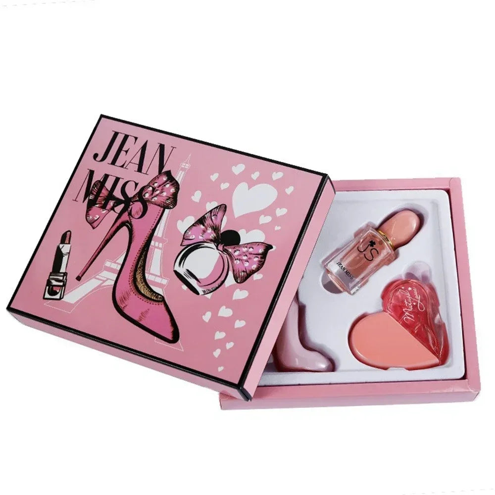 Women Perfume Red High-heel Gift Box 3pcs Set Floral