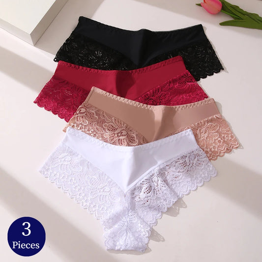 BZEL 3-Piece Lace Panties – Breathable & Comfortable Lingerie