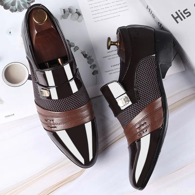 Men's Slip-On Oxfords – Classic Leather Dress Shoes for Business