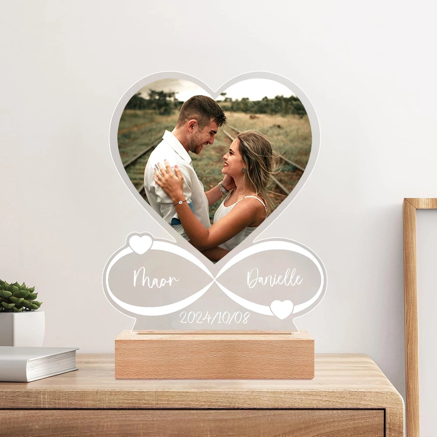 Personalized Anniversary Gift – Custom Photo Love Frame & Acrylic Plaque