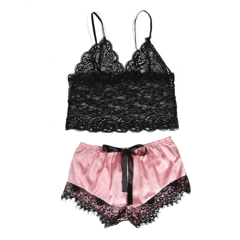 Silk Lace Pajama Set – Women's Sexy Sleepwear & Lingerie