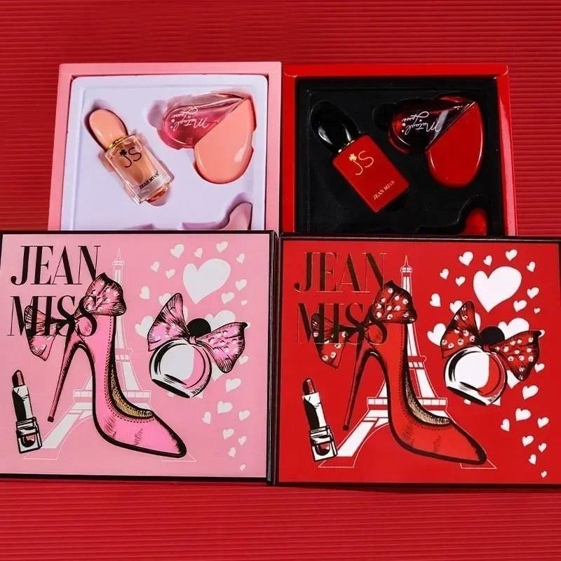 Women Perfume Red High-heel Gift Box 3pcs Set Floral