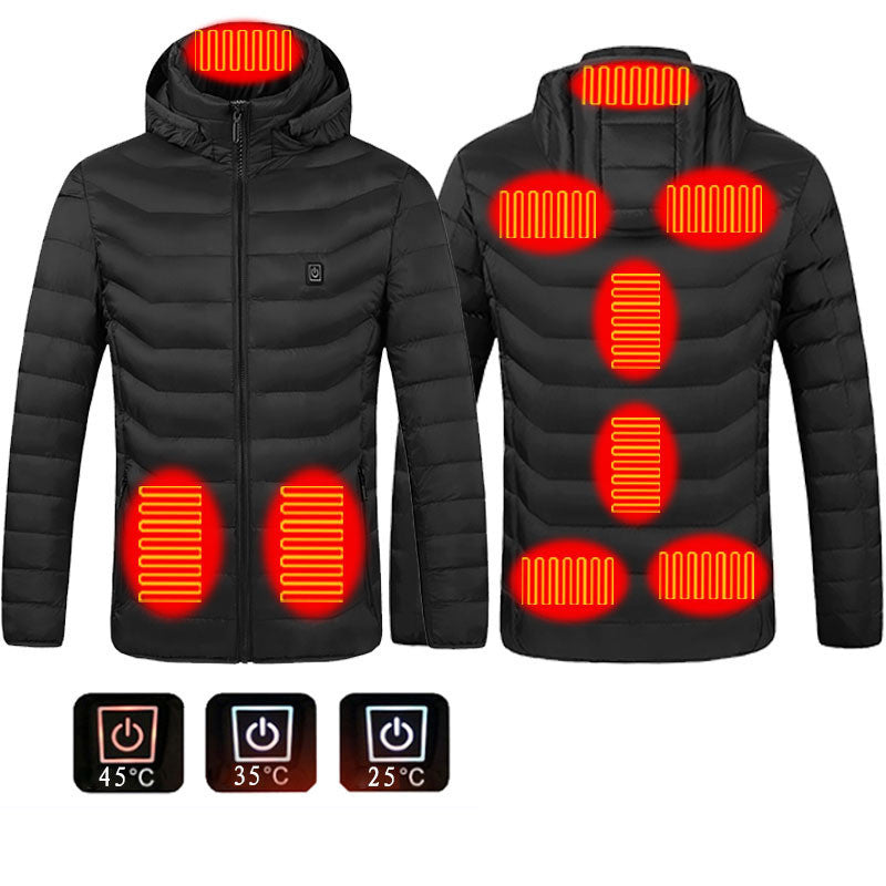 Men's Heated Puffer Jacket – Electric 9-Zone Insulated Windbreaker