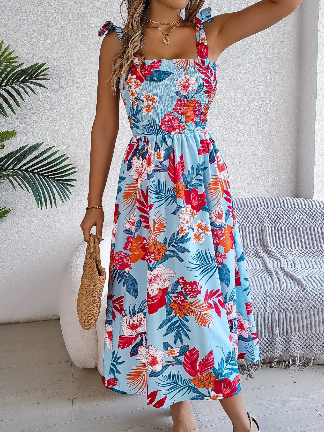 Floral Print Corset Dress – Women's Summer Beachwear